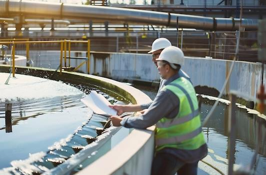 Engineers at treatment plant